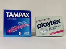 Vintage 1980s Tampax + Playtex Tampons Period Menstrual Box Display Props Opened picture