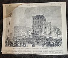 Burning Barnum's Museum (Circus) Fire July 13, 1865.Harpers Weekly.July 29, 1865 picture