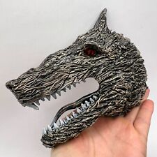 Art Vintage Ceramic Figurine Statue Wolf Mask Handmade Wall Decor Hanging Gift picture