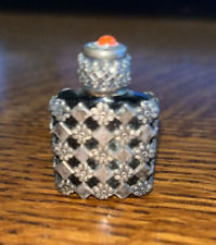 Vintage 1930s Sterling Encased Miniature Perfume Bottle Cabochon Made In France picture