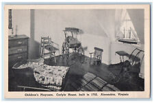 c1940's Children's Playroom, Baby Carts, Baby Chairs Carlyle House VA Postcard picture