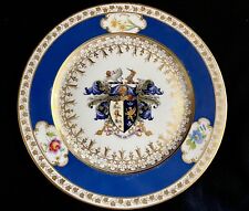 antique 18 century French Hand Painted Porcelain Plate ENAMELED COAT OF ARMS picture