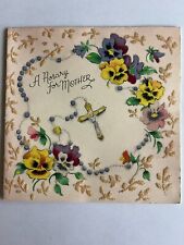 vintage greeting card gibson a rosary for Mother’s Day No Envelope picture