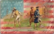 Tuck 124 Washington's Birthday Fort Duquesne, Surveyor Vintage Postcard JA22 picture