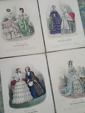 Four Original Charming Antique French Fashion Prints picture