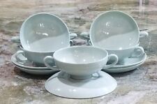 Wedgwood Etruria Celadon Double Handle Cup and Saucer Set England Vintage picture
