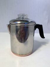 Vintage Revere Ware 1801 Copper Bottom Percolator Coffee Pot 4 Cup picture