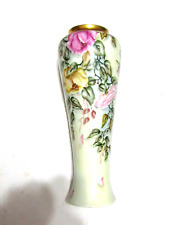 PL Limoges France Hand Painted Porcelain Vase Roses picture