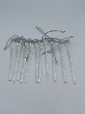 Vintage Lot of 39 Clear Blown Glass Icicle Christmas Ornaments - 3 Sizes picture