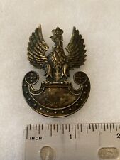 Vintage UNKNOWN Badge Eagle Crown Hat Insignia 1H picture