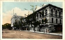 Providence, R.I. Public Library And Elks Home Vintage Postcard Rhode Island picture