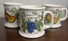 Trío of Vintage Lauffer Fruit-Themed Mugs picture