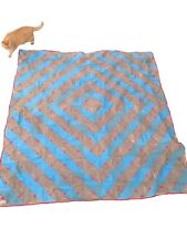 Antique Courthouse Steps Square Geometric Red Blue Diamond Quilt 19th Century picture