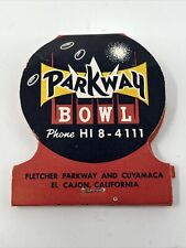 Vintage Parkway Bowl Bowling Alley Matchbook El Cajon California Unstruck picture