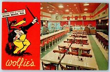 Miami Florida FL Postcard Wolfies Restaurant Interior Wolf 1960 Vintage Unposted picture