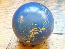 Vintage HENRIETTE Round Ball Sphere Compact Blue Enamel On Brass 1940’s picture