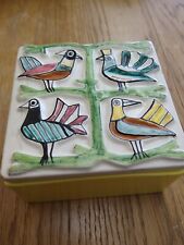 Rare SIGNED MCM Giancarlo Tunsi Girard Pottery Sculpted Bird art Box w Lid Italy picture