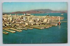 Aerial View San Francisco CA Bridges Embarcadero Alcatraz Island Postcard picture