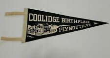 Vintage Black Calvin Coolidge Birthplace Plymouth Vermont Felt Flag Pennant picture