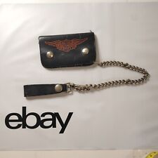 Harley Davidson Leather Wallet with Chain Vintage. picture