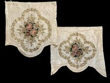 Antique 18thC French Silk Chenille Embroidery Pelmet Fragments Gold Metallic picture