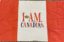 Vintage 1990's Large Molson Canadian I Am Canadian Beer Flag Canada Colors picture