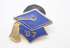 Graduation Cap 1987 ‘87 Gold Tone Vintage Lapel Pin picture