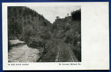 In Red Rock Canon on Colorado Midland Railway railroad old postcard picture