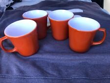 Vintage Set Of  4 BURNT ORANGE PYREX COFFEE CUPS Microwave Safe picture
