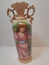 Vintage Victoria Carlsbad Austria Porcelain Figural Double Handled Vase picture