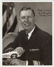 E.A. WRIGHT, REAR ADMIRAL, U.S. NAVY, HAND SIGNED AUTOGRAPH PHOTO & MEMO USN picture
