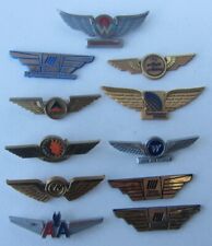Lot of 11 Vtg Airlines Wings Plastic Travel Pins Badges 8 dif AA Alaska Delta+ picture