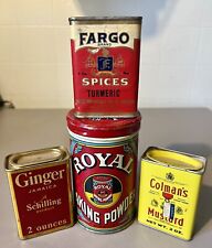 Vintage Spice & Royal Baking Powder Tins Fargo Schilling Colman’s picture