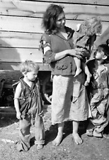 1936 Destitute Mom with Children Vintage/ Old Photo 13