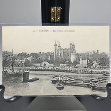 Vintage Postcard the Tower of London England Harbor Boats Paris Lithograph picture
