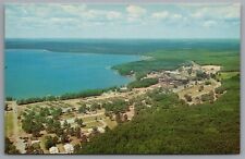 Grayling MI Camp Grayling Lake MarquetteAerial View c1962 Chrome Postcard picture