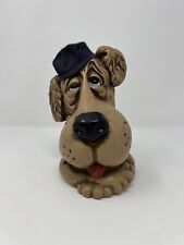 Vintage 1972 Huron Prod Co Hound Dog Shaped Coin Bank With Felt Hat picture