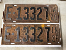 Vintage PAIR 1928 28 United States IA IOWA LICENSE PLATE CAR Auto OLD Truck picture