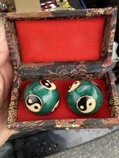 Vintage Chinese Shouxing Baoding Balls Cloisonne Enamel Yin And Yang zen... picture