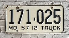 1957 Missouri Truck License Plate # 171-025 picture