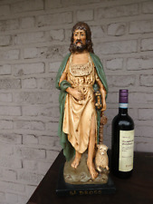 Antique rare Saint Drogo statue sculpture religious picture