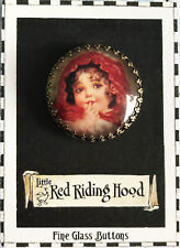 LITTLE RED RIDING HOOD Glass Dome BUTTON Vintage Maud Humphrey Fairy Tale Art picture