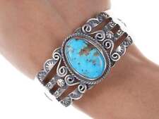 Robert Johnson Navajo Sterling silver turquoise bracelet picture