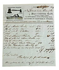Antique 1849 Receipt Chester Pratt Hardware & Tool Store Westminster, MA picture