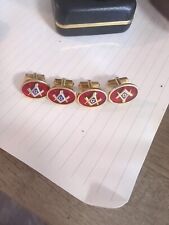 Masonic Freemason Red Cufflinks G Square *ONLY ONE PAIR LEFT* picture