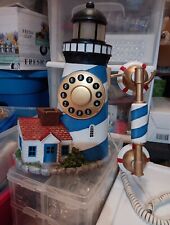 Vtg Collections ECT Lighthouse Dial Phone Stationary Pen Paper Holder Working picture