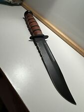 12”Vintage US ARMY KA-BAR Knife OLEAN NY Pressed Leather Handle picture