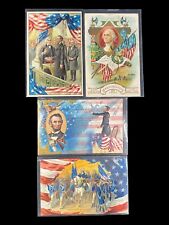 4 Antique Victorian Political Patriotic Postcards Abe Lincoln Geo Washington picture