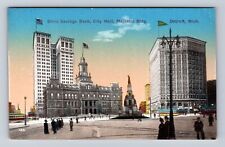 Detroit MI- Michigan, Dime Savings Bank, Antique, Vintage Souvenir Postcard picture