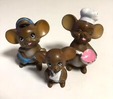 Vintage Josef Originals Japan Miniature Baby Mouse set of 3 Figurine F/S picture